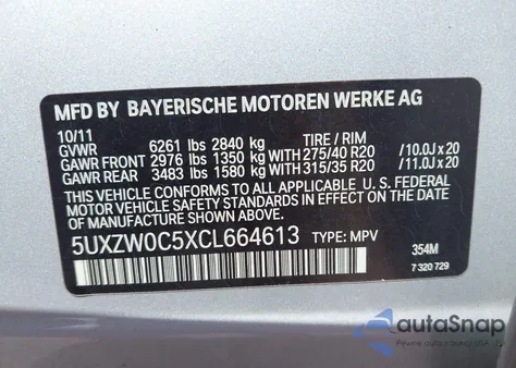 2012 BMW X5 xDrive35D from USA, damaged, VIN 5UXZW0C5XCL664613